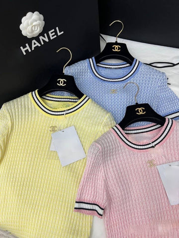 Pre Order Knitted Diamanté Luxury Logo Top