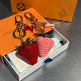 Pre Order Strawberry Luxury Logo Keychain