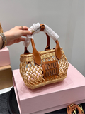 Pre Order Luxury Tanned Logo Design Basket Handbag