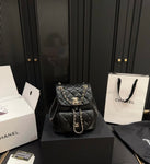 Pre Order Luxury Logo Double Chain  Backpack (6 Colours)