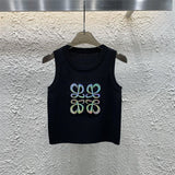 Pre Order Luxury Large Logo Design Sleevless Top (3 Colours)