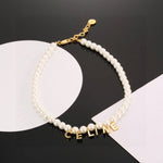 Pre Order Luxury Pearl Logo Gold Necklace