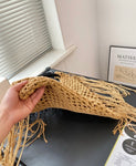 Pre Order Luxury Gold Logo Tassle Beach Bag