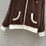 Pre Order Brown Velvet Jersey Tracksuit