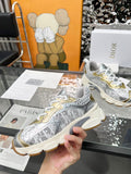 Pre Order Luxury Silver Logo Trainers With Gold Detail
