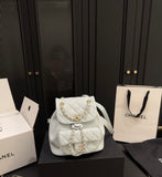 Pre Order Luxury Logo Double Chain  Backpack (6 Colours)