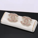 Pre Order Pink Diamanté Double Initial Earrings