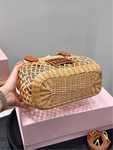 Pre Order Luxury Tanned Logo Design Basket Handbag
