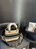Pre Order Luxury Logo Black Stripe Basket Cross Body HandBag