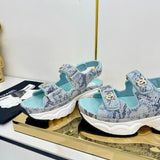 Pre Order Luxury Logo Snake Print Sandals (3 Colours)