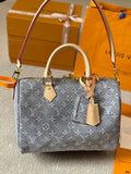 Pre Order Luxury Logo Denim Speedy Bag (2 Styles)