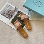 Pre Order Leather Slides With Crochet Detail