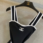 Pre Order Luxury White Logo Tie Waist Swimsuit