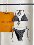 Pre Order Charcoal Luxury Logo Bikini Set