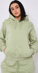 Oversized Cross Detail Tracksuit In Green