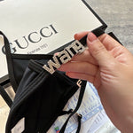 Pre Order Luxury Diamanté Strap Logo Bikini Set
