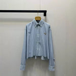 Pre Order Blue Pin Stripe Luxury Logo Short & Shirt Set