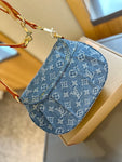 Pre Order Luxury Denim Logo Studded Strap Bag