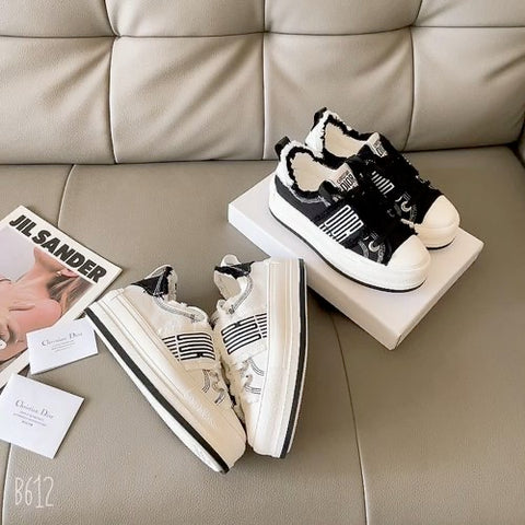 Pre Order Luxury Side Logo Design Frayed Platform Trainers