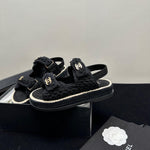 Pre Order Crochet Luxury Gold Logo Sandals