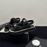 Pre Order Crochet Luxury Gold Logo Sandals