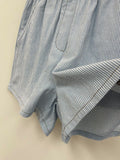 Pre Order Blue Pin Stripe Luxury Logo Short & Shirt Set