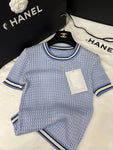 Pre Order Knitted Diamanté Luxury Logo Top