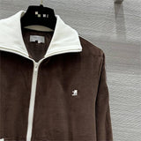Pre Order Brown Velvet Jersey Tracksuit