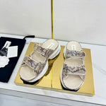 Pre Order Luxury Logo Snake Print Sandals (3 Colours)