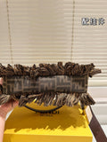 Pre Order Luxury Double Initial Tassle Detail Hand/Cross Bag In Brown