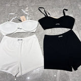 Pre Order Luxury Logo Waist Band Shorts & Matching Logo Bralet