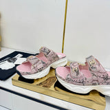 Pre Order Luxury Logo Snake Print Sandals (3 Colours)