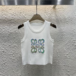 Pre Order Luxury Large Logo Design Sleevless Top (3 Colours)
