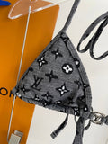 Pre Order Charcoal Luxury Logo Bikini Set