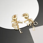 Pre Order Gold Luxury Letter Logo Earrings