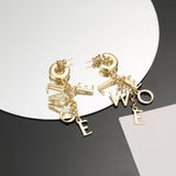 Pre Order Gold Luxury Letter Logo Earrings
