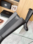 Pre Order Black Leather Luxury Logo Calf Boots