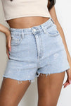 Denim Diamante Shorts