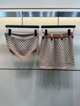 Pre Order Bandeau Luxury Logo Skirt Set