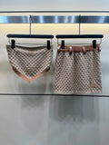 Pre Order Bandeau Luxury Logo Skirt Set
