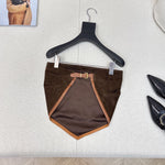 Pre Order Suede Bandeau Luxury Logo Open Back Top
