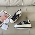 Pre Order Luxury Side Logo Design Frayed Platform Trainers