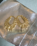 Medium Creole Gold Oval Earrings