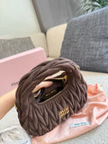 Pre Order Textured Soft Luxury Handbag In Chocolate