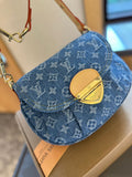 Pre Order Luxury Denim Logo Studded Strap Bag