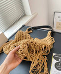 Pre Order Luxury Gold Logo Tassle Beach Bag