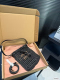 Pre Order Luxury Woven Logo Top Handle Bag In Black
