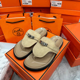 Pre Order Luxury Empire Suede Sandals In Beige