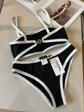 Pre Order Luxury Small Diamanté Logo Back Bikini Set