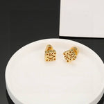 Pre Order Gold Luxury Logo Design Stud Earrings